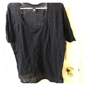 Black stretch lace top by torrid size 3